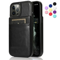 iPhone 13 Pro Case, Leather Wallet Case iPhone 13 Pro 6.1", PU Leather Case, Built in Stand Wallet Credit Card Holder Case 5 Card Slots Case For Apple iPhone 13 Pro, Black