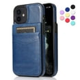 thumbnail image 1 of Entronix Phone Case Compatible with iPhone 13 Pro, [5 Slot] Card Holder Slim PU Leather Wallet Flip Stand, Navy Blue, 1 of 9