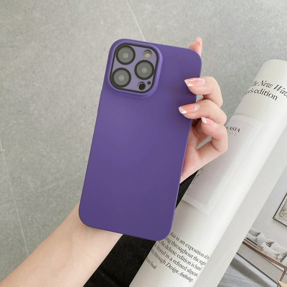 for iPhone 13 Pro Case with Lens Protective Film, Drop Protection Shockproof Case, Full Camera Lens Protector Lightweight Slim Frosted Matte Phone Cover for iPhone 13 Pro, Darkpurple