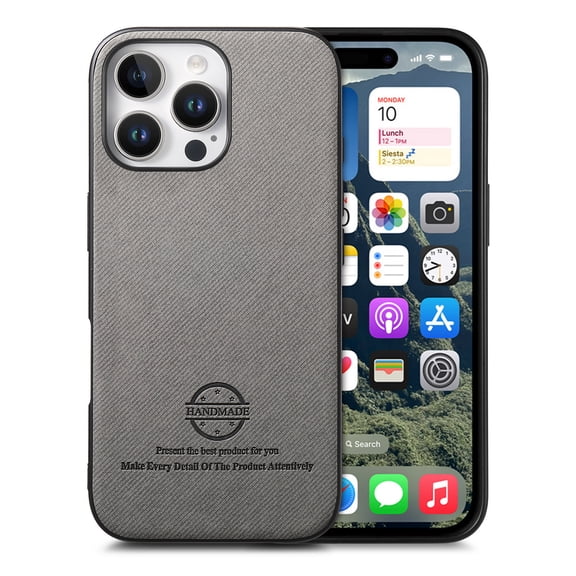 For iPhone 13 Pro Case, Luxury Elegant Leather Slim Business PU Rugged Non-Slip Grip Shockproof Bumper Full Body Protective Cover Phone Case For iPhone 13 Pro,Gray