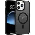 thumbnail image 1 of for iPhone 13 Pro Case Magnetic[Compatible with Magsafe], Translucent Matte Back Anti-Scratch Full Body Protective Cover Shockproof Phone Case for Apple iPhone 13 Pro 6.1", Black, 1 of 8