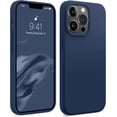 thumbnail image 1 of iPhone 13 Pro Case,[Military Shockproof Protection] Liquid Silicone Phone Case with [Soft Anti-Scratch Microfiber Lining] Camera & Screen Protection 6.1 inch Slim Thin Cover（Navy Blue）, 1 of 13