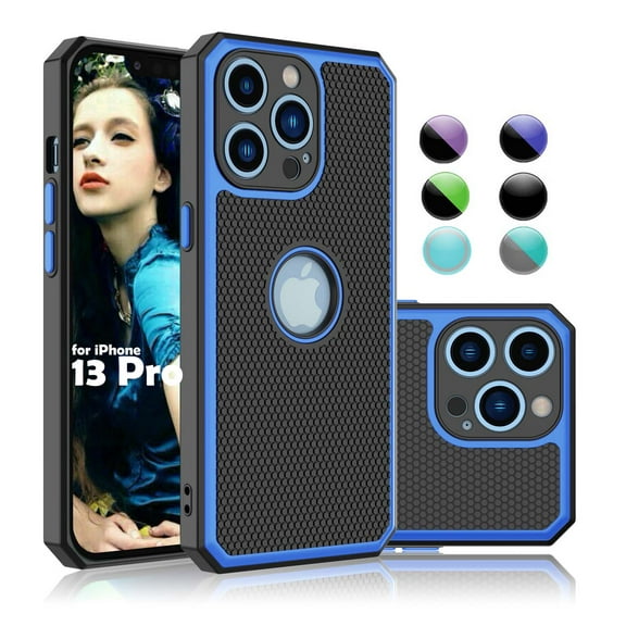 iPhone 13 Pro Case, Phone Case for iPhone 13 Pro 6.1", Njjex Shock Absorbing Silicone & Plastic Bumper Rugged Grip Hard Protective Cases Cover for Apple iPhone 13 Pro 2021 -Blue