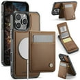 thumbnail image 1 of for iPhone 13 Pro Case with RFID Blocking Card Holder iPhone 13 Pro Case Magsafe Compatible Phone case Kickstand Wallet 2 in 1 Detachable Magnetic Leather Cover for Men Women, Brown, 1 of 11