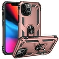 thumbnail image 1 of iPhone 13 Pro Case, Ring Holder Kickstand Full Body Shockproof Magnetic Car Mount Hybrid Rugged Protective Phone Cover, Rose Gold, 1 of 8