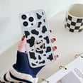 thumbnail image 1 of for iPhone 13 Pro Case with Ring Kickstand Holder, Luxury Clear Soft TPU Pattern Shockproof Drop Protective Lightweight Ultra Slim Phone Case Cover for iPhone 13 Pro, Black/White Milk Print, 1 of 9