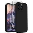 thumbnail image 1 of for iPhone 13 Pro Case, Silicone Upgraded [Camera Protection] Phone Case with [2 Screen Protectors], Soft Anti-Scratch Microfiber Lining Inside, 6.1 inch, Black, 1 of 11