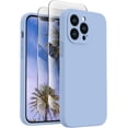 thumbnail image 1 of for iPhone 13 Pro Case, Silicone Upgraded [Camera Protection] Phone Case with [2 Screen Protectors], Soft Anti-Scratch Microfiber Lining Inside, 6.1 inch, Light Blue, 1 of 12