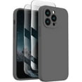 thumbnail image 1 of for iPhone 13 Pro Case, Silicone Upgraded [Camera Protection] Phone Case with [2 Screen Protectors], Soft Anti-Scratch Microfiber Lining Inside, 6.1 inch, Light Brown, 1 of 5
