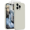 thumbnail image 1 of for iPhone 13 Pro Case, Silicone Upgraded [Camera Protection] Phone Case with [2 Screen Protectors], Soft Anti-Scratch Microfiber Lining Inside, 6.1 inch, Stone, 1 of 12