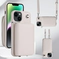 thumbnail image 1 of iPhone 13 Pro Case Wallet with Detachable Shoulder Strap, Premium PU Leather Wallet Case for Apple iPhone 13 Pro, Milky White, 1 of 6