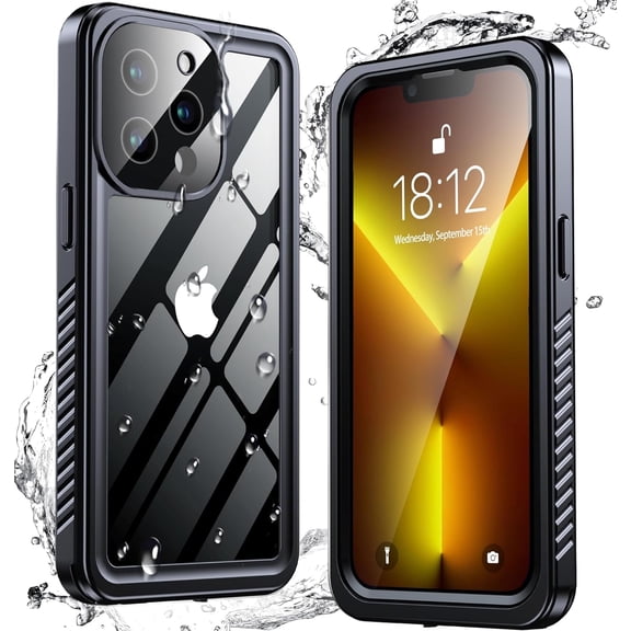 for iPhone 13 Pro Case Waterproof, iPhone 13 Pro Phone Case with [Built-in Screen Protector & Camera Protector][Full Body Protection][12FT Military Shockproof] Case for iPhone 13 Pro (Black)