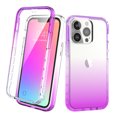thumbnail image 1 of iPhone 13 Pro Case With Built-in Screen Protector, Rosebono Hybrid Gradient Transparent Soft TPU Clear Skin Cover Case For iPhone 13 Pro (Purple), 1 of 5