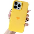 thumbnail image 1 of for iPhone 13 Pro Case for Women Girls Cute Design Soft Silicone Camera Protection Protective Lovely Heart Phone Case for iPhone 13 Pro 6.1" (Yellow Heart), 1 of 17