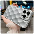 thumbnail image 1 of for iPhone 13 Pro Case for Women Men, 3D Honeycomb Pattern Bump Feel, Thin Slim Soft Back Cover Raised Camera Protection Phone Case for iPhone 13 Pro (6.1") - Silver, 1 of 11