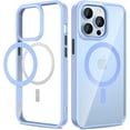 thumbnail image 1 of for iPhone 13 Pro Case, iPhone 13 Pro Magnetic Case with Built in Strong Magnets, Clear Hard PC Back + Soft TPU Frame Slim Shockproof Drop Protection Case for iPhone 13 Pro 6.1" - Sierra Blue, 1 of 18