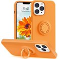 thumbnail image 1 of for iPhone 13 Pro Case,[with Ring Stand][Support Magnetic Car Mount] [Anti-Scratch Microfiber Lining] Slim Shockproof Silicone Phone Case for iPhone 13 Pro 6.1 Inch-Bright Orange, 1 of 14