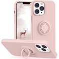 thumbnail image 1 of for iPhone 13 Pro Case,[with Ring Stand][Support Magnetic Car Mount] [Anti-Scratch Microfiber Lining] Slim Shockproof Silicone Phone Case for iPhone 13 Pro 6.1 Inch - Pink Sand, 1 of 7
