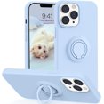 thumbnail image 1 of for iPhone 13 Pro Case,[with Ring Stand][Support Magnetic Car Mount] [Anti-Scratch Microfiber Lining] Slim Shockproof Silicone Phone Case for iPhone 13 Pro 6.1 Inch - Light Blue, 1 of 14