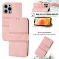 thumbnail image 1 of For iPhone 13 Pro Flip Case, Premium PU Leather Folio Flip with Design Card Slots Wrist Strap Shockproof Kickstand Magnetic Protective Girls Cover For iPhone 13 Pro, Pink, 1 of 9