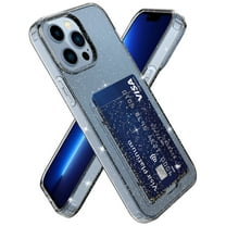 for iPhone 13 Pro Glitter Case, Clear Hard PC Card Slot Bling Slim Thin Anti-scratch Lightweight Drop-Protective Soft TPU Bumper Phone Case Cover for iPhone 13 Pro,Black