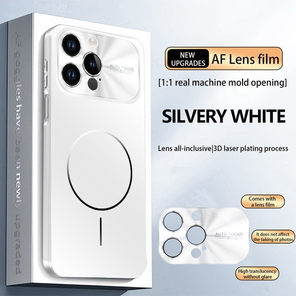 for iPhone 13 Pro Magnetic Case [Built-in Camera Lens Protective Film] [Compatible with Mag-Safe] Slim Lightweight Shockproof Hybrid Protective Phone Cover for iPhone 13 Pro, White