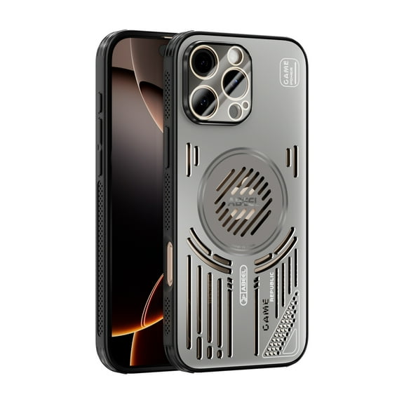 for iPhone 13 Pro Magnetic Case with Camera Lens Protector, Heat Dissipation Cover with Magnetic Ring & Wireless Charging, Breathable Shockproof Hybrid Case for iPhone 13 Pro, Gray