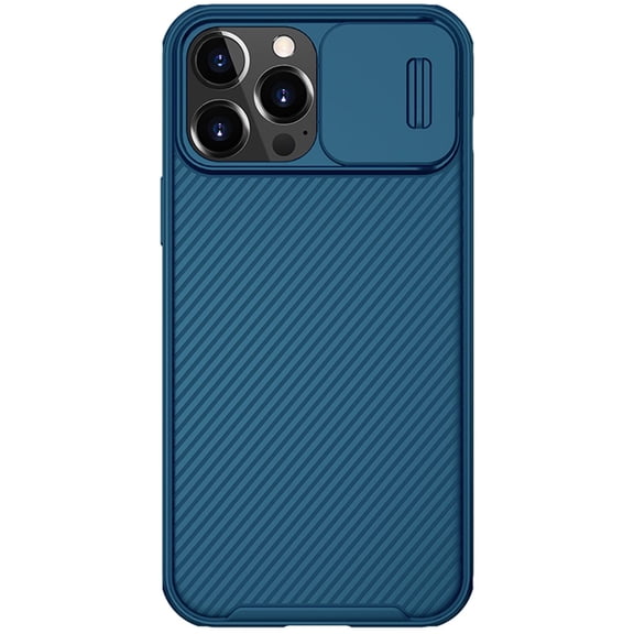 for iPhone 13 Pro Max 6.7" 2021 Lightweight Case, Premium Flexible TPU & Hard PC Anti-Drop Case with Lens Slide Shockproof Protective Case for iPhone 13 Pro Max Women Men, Blue