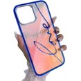 thumbnail image 1 of iPhone 13 Pro Max Bling Laser Case, Clear Mirror Phone Case with Love Pattern,Hard PC + Soft TPU Anti Scratch Shockproof Case Aesthetic Design for Women Girls Back Cover, Blue, 1 of 13