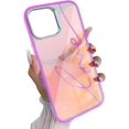 thumbnail image 1 of iPhone 13 Pro Max Bling Laser Case, Clear Mirror Phone Case with Love Pattern,Hard PC + Soft TPU Anti Scratch Shockproof Case Aesthetic Design for Women Girls Back Cover, Pink, 1 of 14
