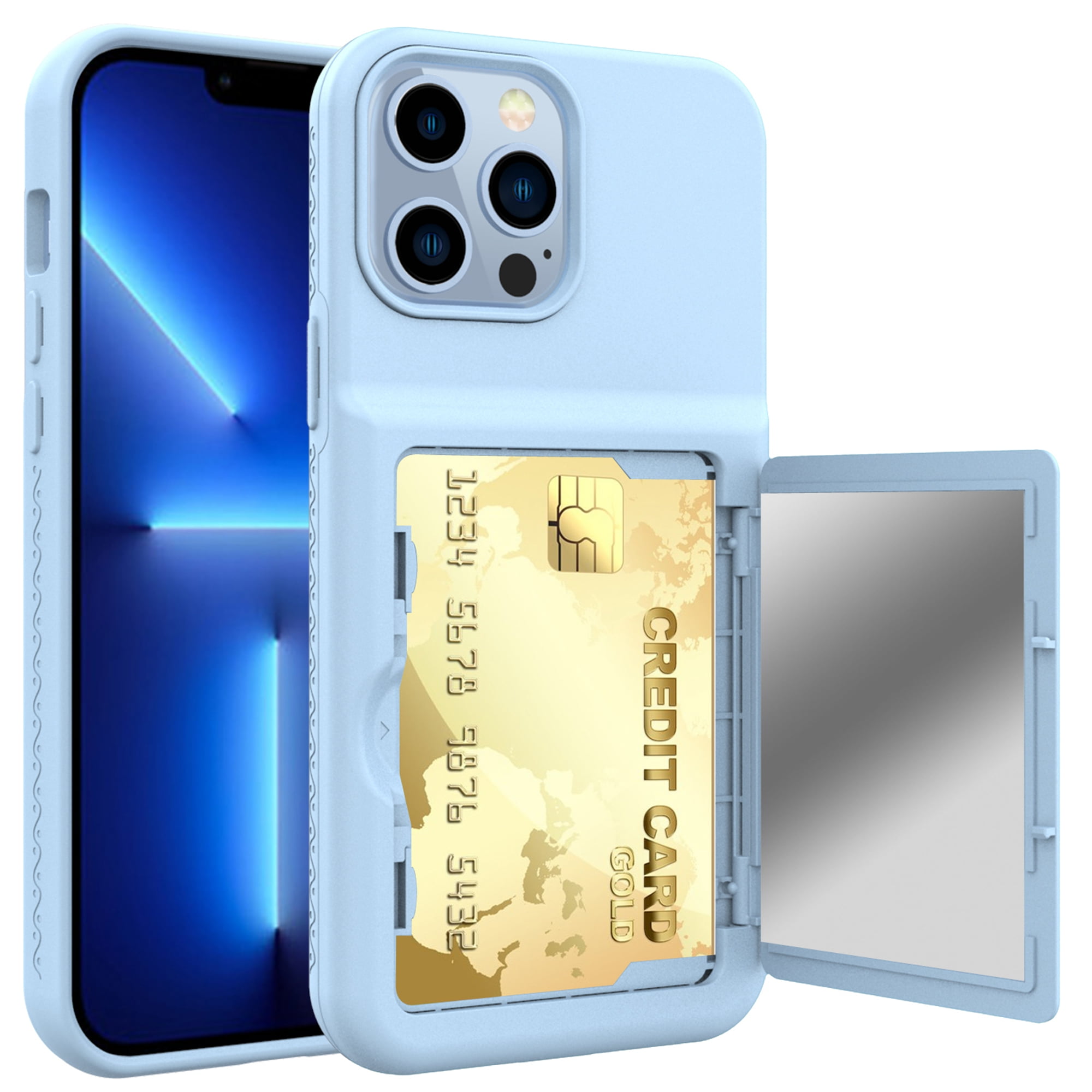 iPhone 13 Pro Max Card Holder Wallet Case,Dteck Shockproof Rubber Hybrid PC with Hidden Mirror Dual Layer Cover Lightweight Protective Back Phone Case ... iPhone 13 Pro Max Card Holder Wallet Case,Dteck Shockproof Rubber Hybrid PC with Hidden Mirror Dual Layer Cover Lightweight Protective Back Phone Case ...