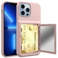 thumbnail image 1 of iPhone 13 Pro Max Card Holder Wallet Case,Dteck Shockproof Rubber Hybrid PC with Hidden Mirror Dual Layer Cover Lightweight Protective Back Phone Case for Apple iPhone 13 Pro Max 6.7-inch,Rosegold, 1 of 5