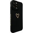 thumbnail image 1 of for iPhone 13 Pro Max Case(2021 6.7"), Side&Back Cute Plated Love Heart with Anti-Fall Lens Cameras Cover Protection Soft TPU Shockproof Anti-Fingerprint Phone Cases for Women Girls Men,Black, 1 of 9