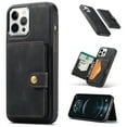 thumbnail image 1 of For iPhone 13 Pro Max Case 5G, Wallet with Detachable Magnetic Card Pockets,fit Car Mount, 2 in 1 Durable PU Leather Money Card Sleeve Kickstand Shockproof Protection Back Flip Cover - Black, 1 of 18