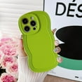 thumbnail image 1 of for iPhone 13 Pro Max Case 6.7 Inch Curly Wave Frame Phone Case Cute Design Color Aesthetic Phone Case Soft TPU Shockproof Protective Bumper Case Cover for Girls, Green, 1 of 7