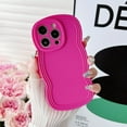 thumbnail image 1 of for iPhone 13 Pro Max Case 6.7 Inch Curly Wave Frame Phone Case Cute Design Color Aesthetic Phone Case Soft TPU Shockproof Protective Bumper Case Cover for Girls, Peachy, 1 of 7