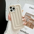 thumbnail image 1 of for iPhone 13 Pro Max Case 6.7 Inch, Cute 3D Striped Pattern Phone Case Soft Silicone Case for Women Girls Boys Luxury Plated Glossy Shockproof Air Cushion Back Cover, Beige, 1 of 7