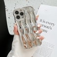thumbnail image 1 of for iPhone 13 Pro Max Case 6.7 Inch Cute Water Ripple Pattern Phone Case Curly Wave Phone Case Wavy Edge Soft Silicone Case for Girls Boys Shockproof Bumper Protective Case, Silver, 1 of 10