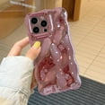 thumbnail image 1 of for iPhone 13 Pro Max Case 6.7 Inch Cute Wave Pattern Aesthetic Phone Case 3D Curly Wavy Shape Plating Glitter Bling for Women Girls Soft Bumper Silicone Shockproof Case, Plated Pink, 1 of 12