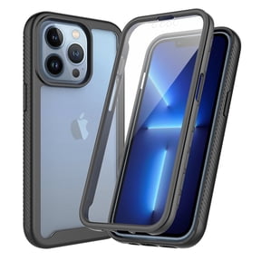 iPhone 13 Pro Max Case with Built in Screen Protector,Dteck Full-Body Shockproof Rubber Hybrid Protection Crystal Clear PC Back Protective Phone Case Cover for Apple iPhone 13 Pro Max,Black