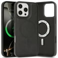 thumbnail image 1 of for iPhone 13 Pro Max Case, Built-in Magnetic Compatible with Mag-Safe, [Anti-Scratch Skin-Friendly Microfiber Lining], PU Leather Slim Shockproof Protective Cover Support Magnetic Car Mount, Black, 1 of 7