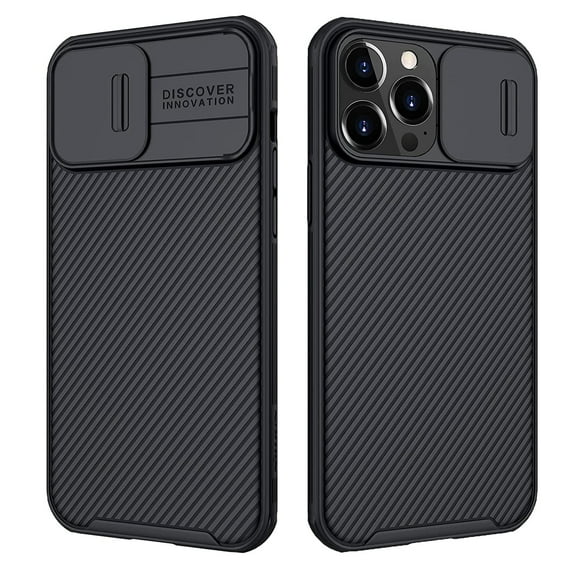 iPhone 13 Pro Max Case with Camera Cover, iPhone 13 Pro Max 6.7 inch Slim Fit Thin Polycarbonate Protective Shockproof Cover with Slide Camera Cover, Upgraded Case for  Apple iPhone 13 Pro Max,Black