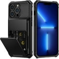 thumbnail image 1 of for iPhone 13 Pro Max Case with Card Holder[Store 5 Cards] Dual Layer Heavy Duty Shockproof iPhone 13 Pro Max Wallet Case with Hidden Card Slot Storage Case for iPhone 13 Pro Max(Black), 1 of 14