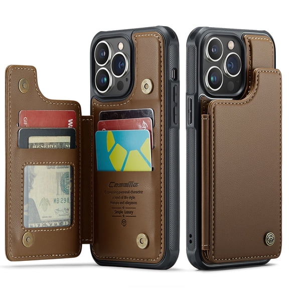 for iPhone 13 Pro Max Case with Card Holder, Wallet Case for Women Men with RFID Blocking, Durable Leather Kickstand Magnetic Clasp Shockproof Phone Case for iPhone 13 Pro Max