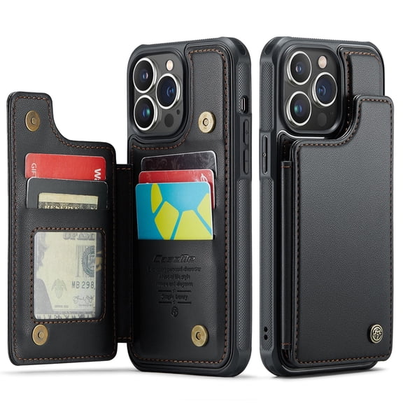 For iPhone 13 Pro Max Case with Card Holder, Wallet Case for Women Men with RFID Blocking, Durable Leather Kickstand Magnetic Clasp Shockproof Phone Case for iPhone 13 Pro Max