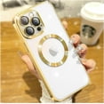 thumbnail image 1 of for iPhone 13 Pro Max Case Clear with MagSafe Full Protection Case Compatible with Camera Lens Protector Elegant Anti-Scratch Case Cover 6.7 Inch - Gold, 1 of 18