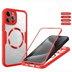 for iPhone 13 Pro Max Case, Compatible with MagSafe [Built-in Screen Protector] 360 Full-Body Shockproof Rugged Clear Back Protective Dual-Layer Phone Cover for iPhone 13 Pro Max, Red