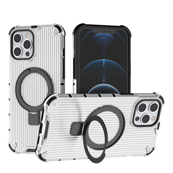 for iPhone 13 Pro Max Case Compatible with MagSafe Rugged Grip Back Case with Magnetic Ring Adjustable Stand Military Grade Heavy Duty Protection Shockproof Anti-Scratch Phone Cover,ClearClear