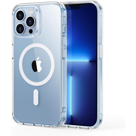 for iPhone 13 Pro Max Case, Compatible with MagSafe, Shockproof Military-Grade Protection, Scratch-Resistant Back, Magnetic Phone Case for iPhone 13 Pro Max, Classic Hybrid Case, Clear