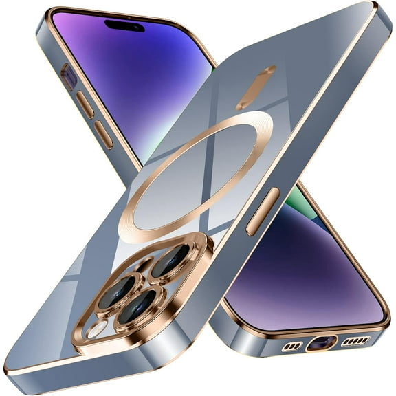 for iPhone 13 Pro Max Case,[Compatible with Magsafe],[10 FT Military Grade Drop Protection][Anti Yellowing] Slim Soft TPU Luxury Protective Phone Case for 13 Pro Max-Light Blue 8-IP13pm-01